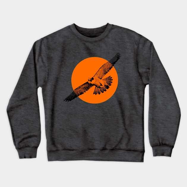 Flying hawk Crewneck Sweatshirt by wroxee